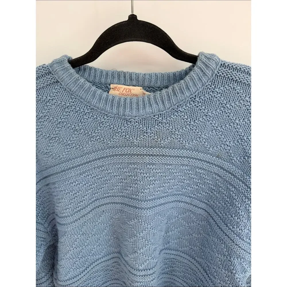 Vintage The Fox Collection 100% cotton crewneck fisherman’s sweater sz L